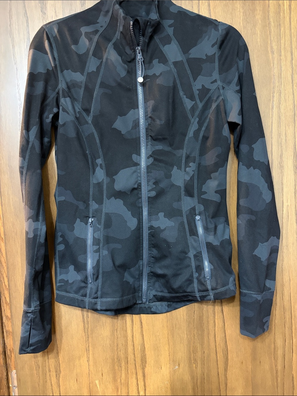Yogalicious Black Camouflage Zip Front Bomber Jacket